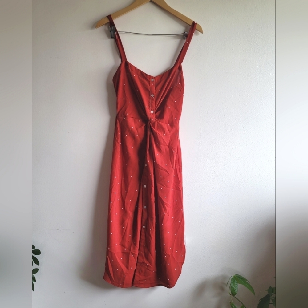 Lovestitch, Amora Knot Front Red Polka Dot Dress, Red & white, Size Small, NWT - Picture 8 of 8